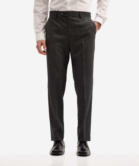 calça slim masculina de alfaiataria cinza