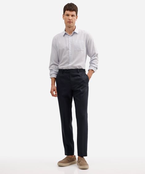 calça slim masculina de alfaiataria azul