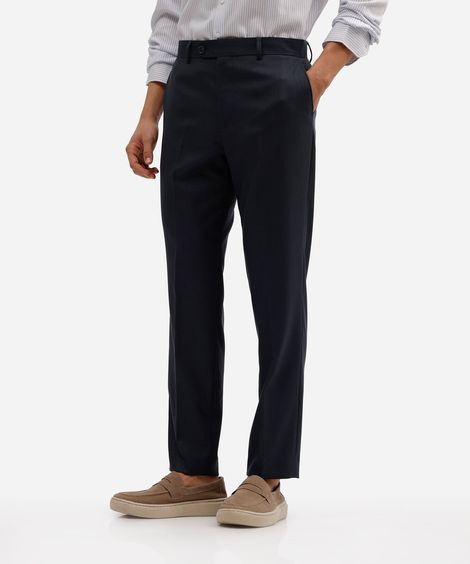 calça slim masculina de alfaiataria azul