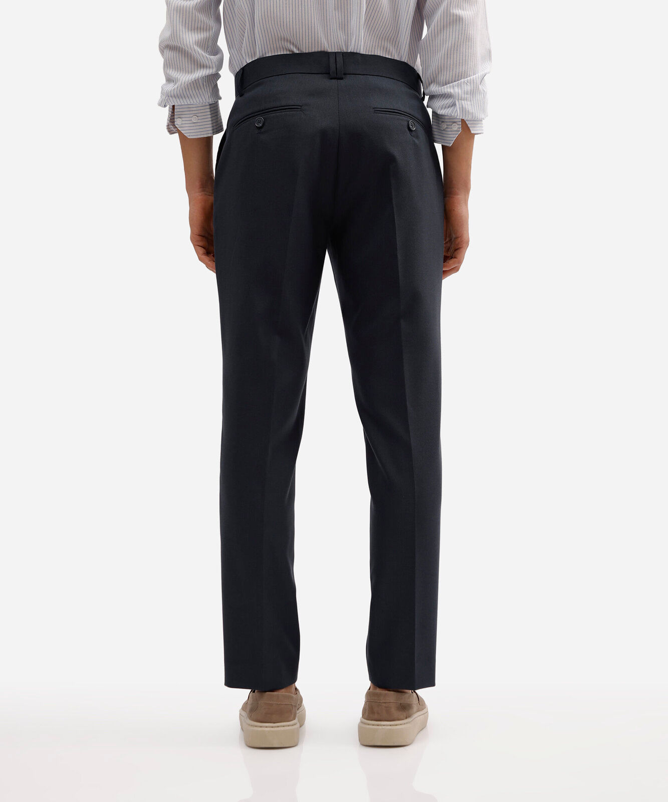 calça slim masculina de alfaiataria azul