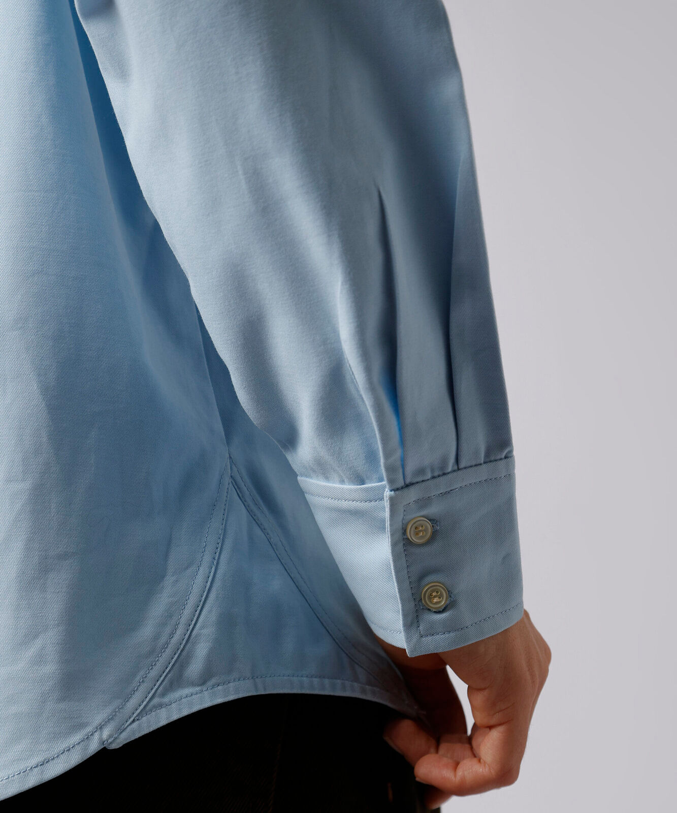 camisa feminina de algodão manga longa mindset azul