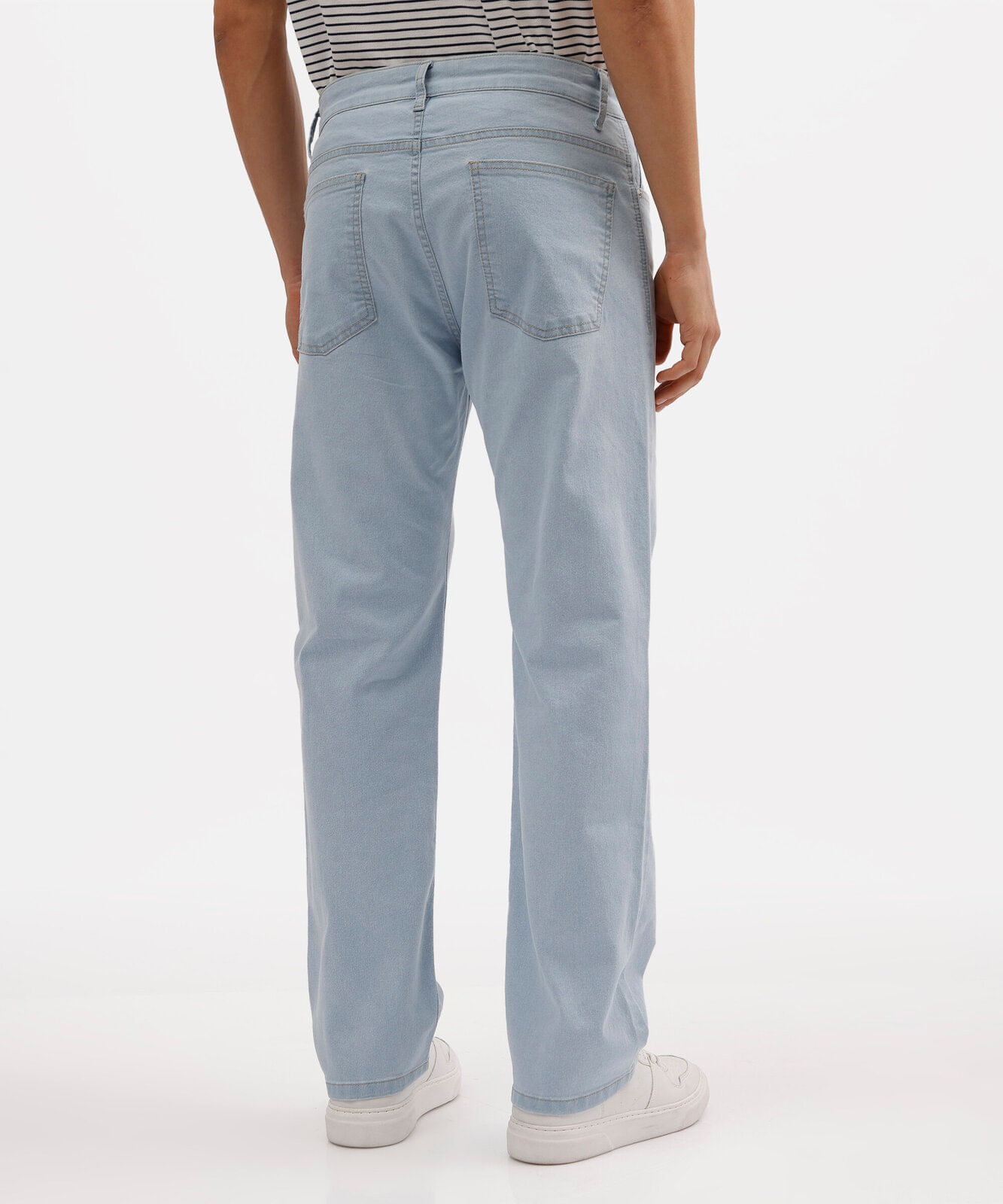 calça reta masculina jeans azul