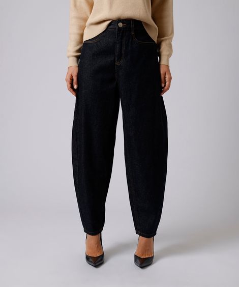 calça balloon feminina jeans madri raw mindset azul