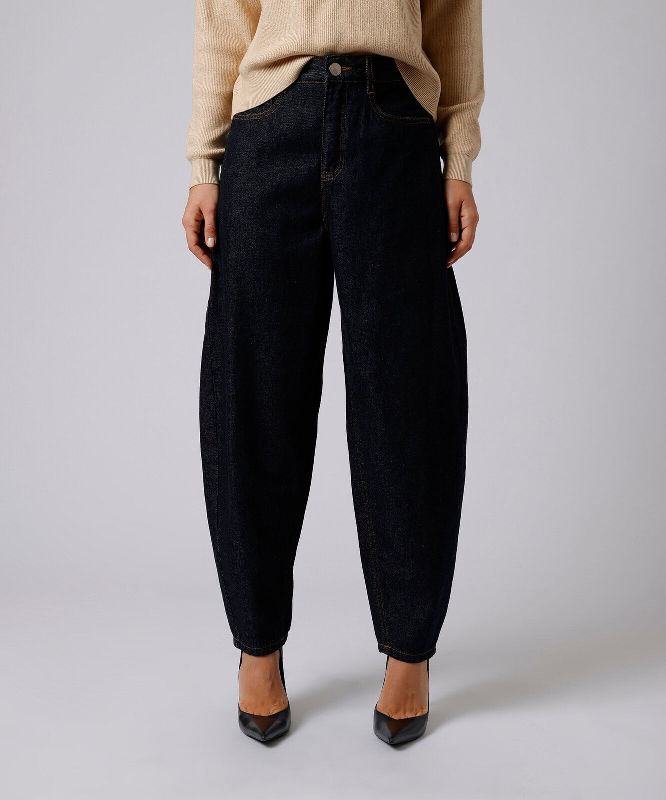 calça balloon feminina jeans madri raw mindset azul