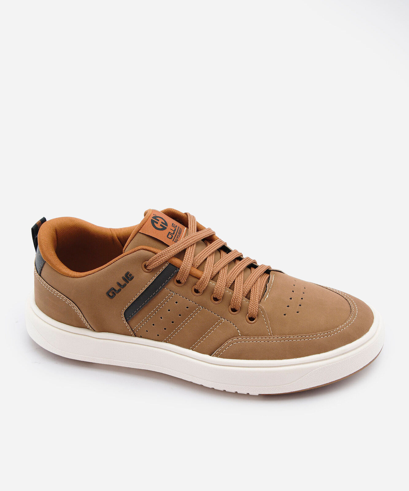 tênis casual com recortes ollie marrom