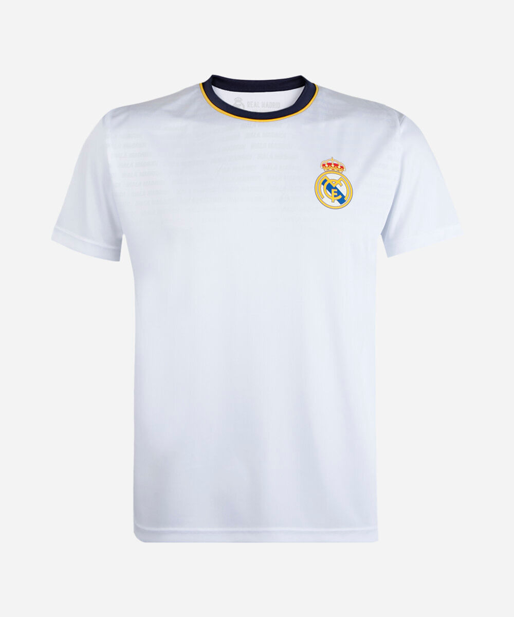 camiseta esportiva juvenil manga curta real madrid  off white