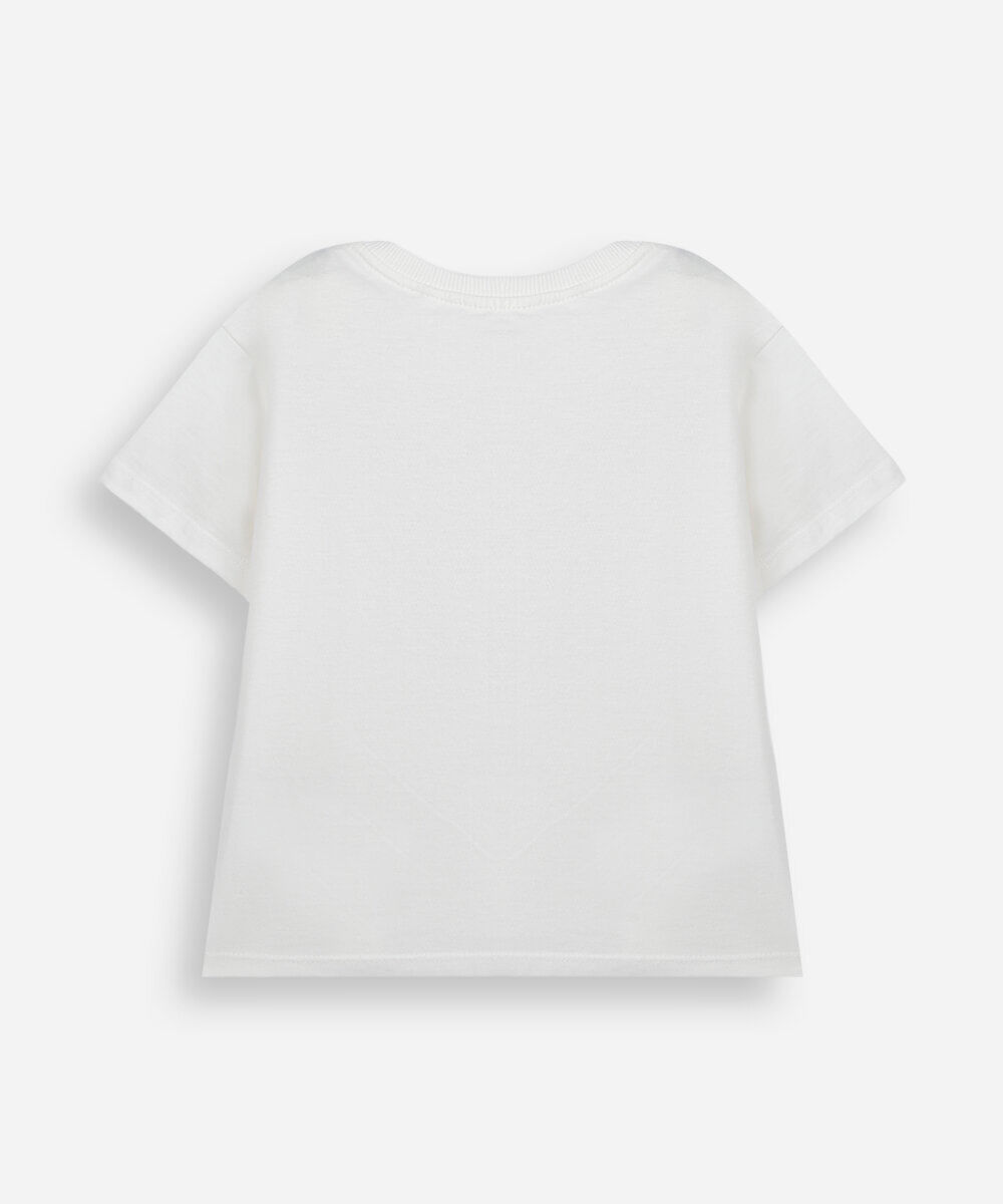 camiseta infantil de algodão cachorrinhos  off white