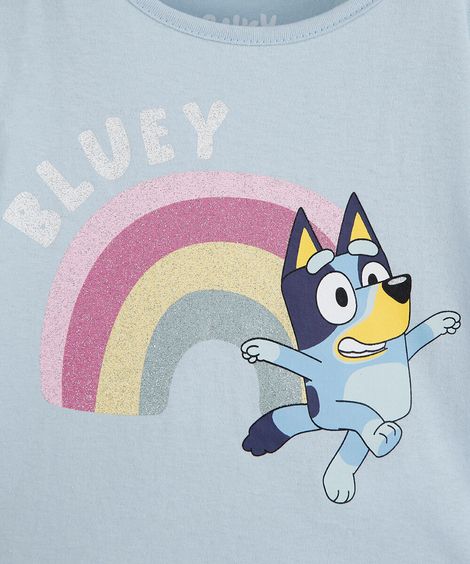 conjunto curto infantil de algodão bluey colorido
