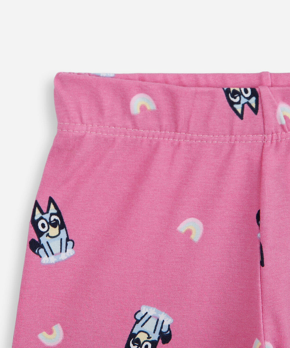 conjunto curto infantil de algodão bluey colorido
