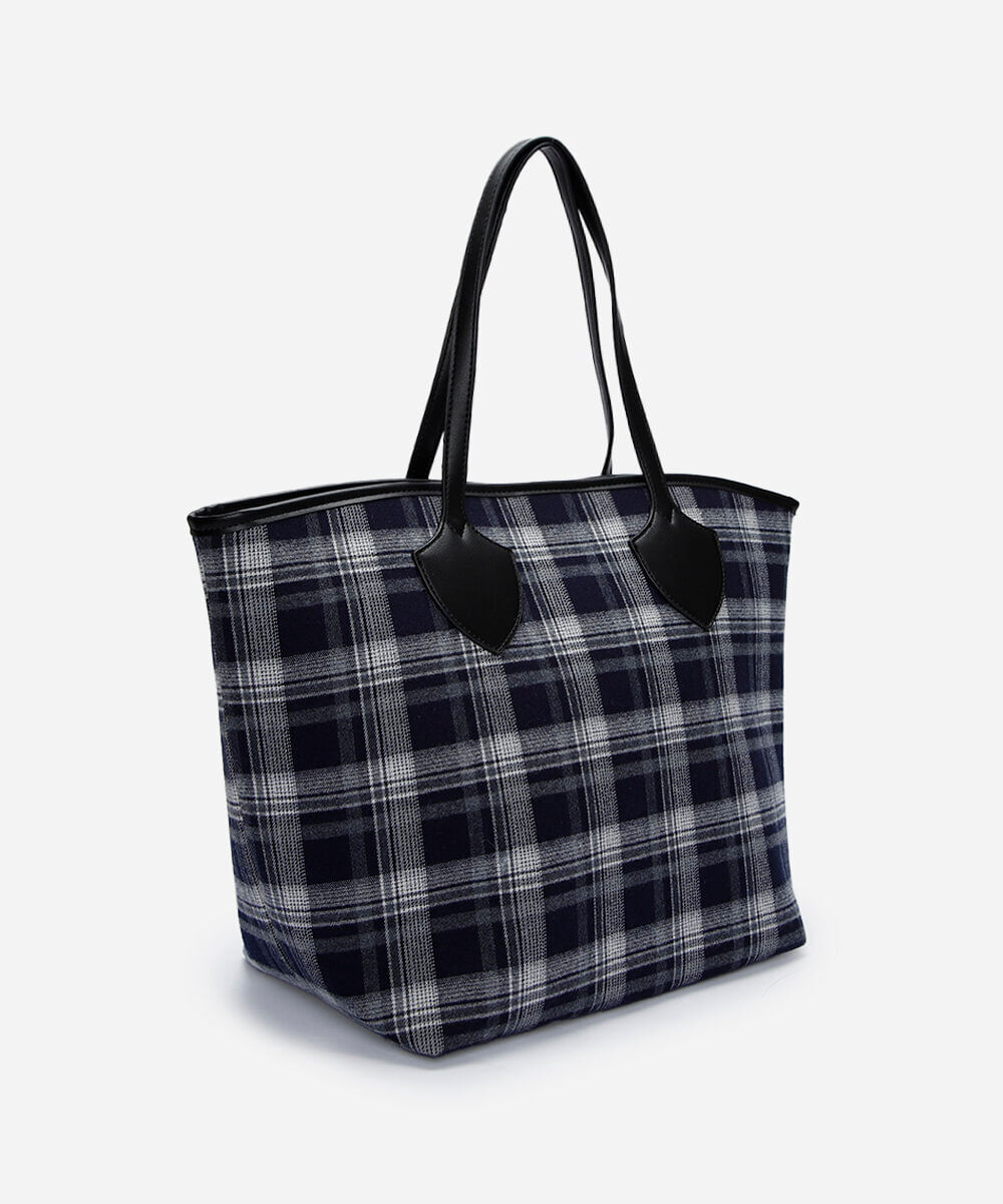 bolsa shopper xadrez mindset azul