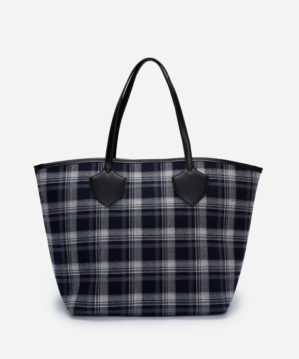bolsa shopper xadrez mindset azul