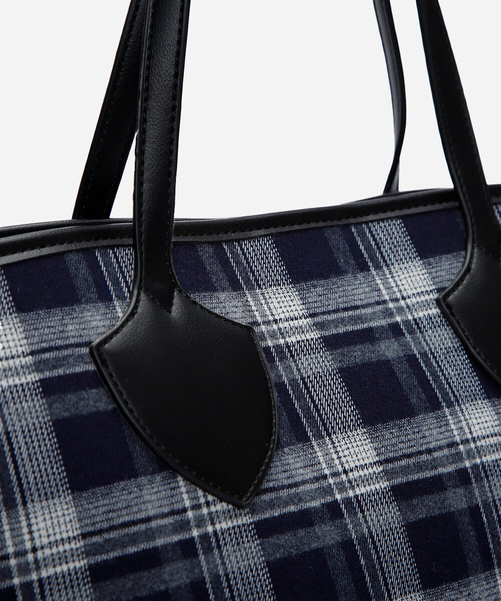 bolsa shopper xadrez mindset azul