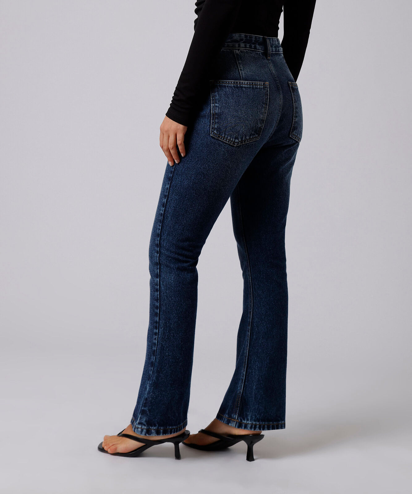 calça boot cut feminina jeans firenze mindset azul