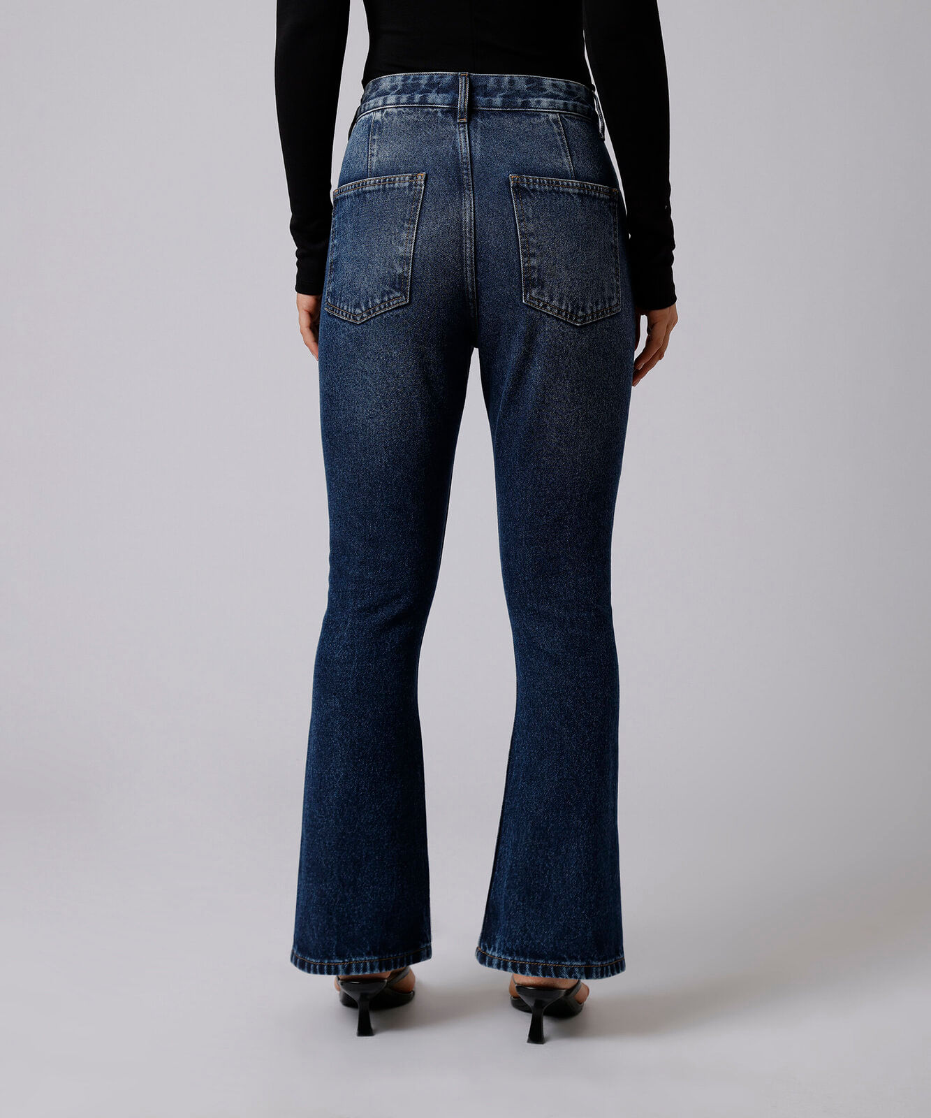 calça boot cut feminina jeans firenze mindset azul
