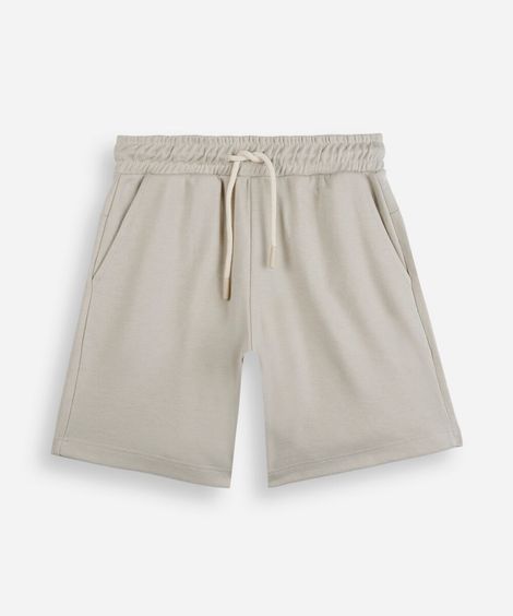 short infantil de moletom bege