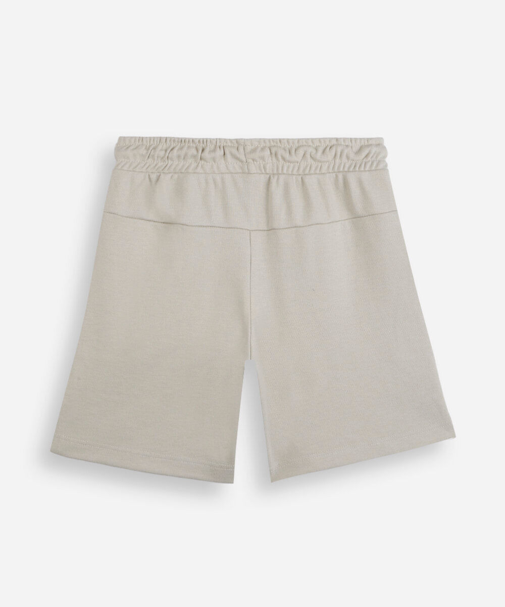 short infantil de moletom bege