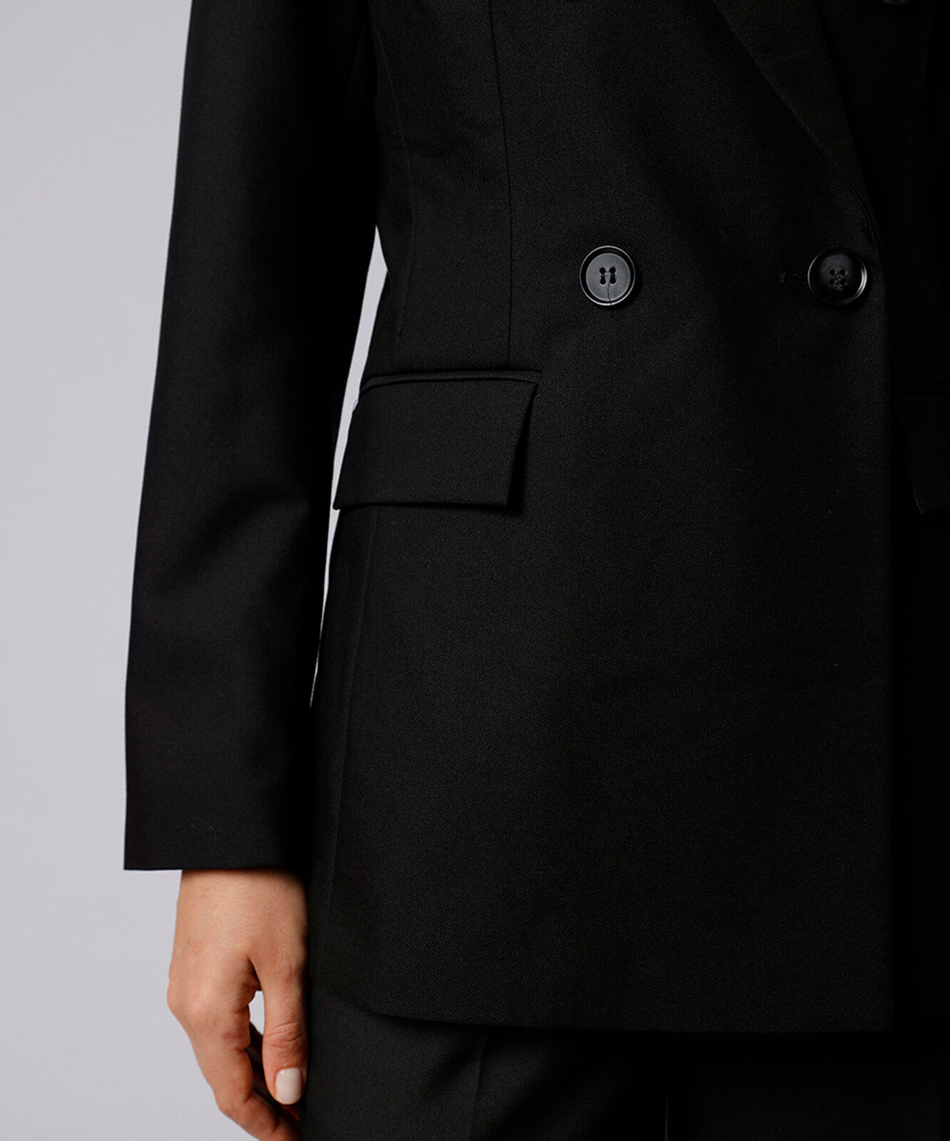 blazer acinturado de alfaiataria transpassado mindset preto