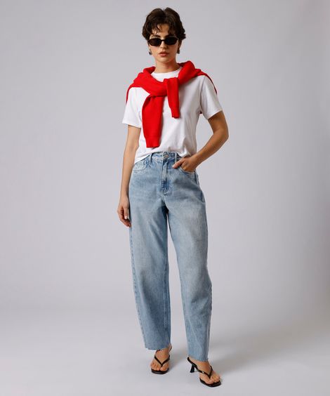 calça boyfriend feminina jeans lisboa mindset azul