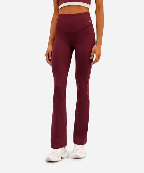 calça legging flare feminina esportiva vinho