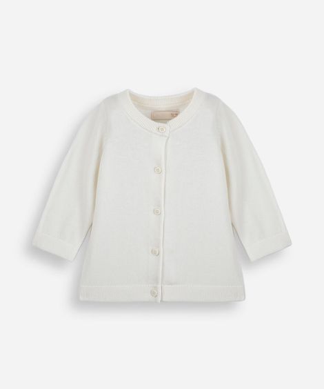 cardigan infantil de tricot bege