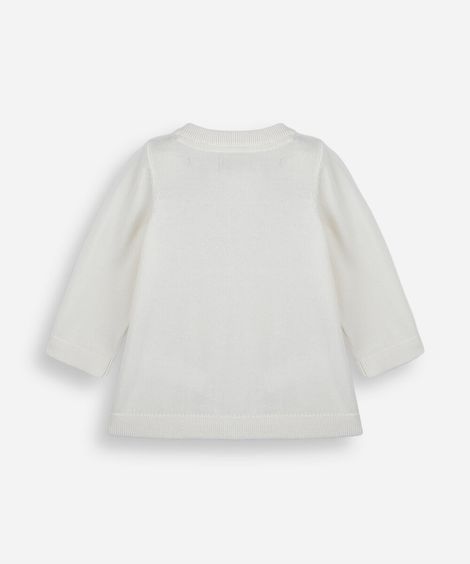 cardigan infantil de tricot bege