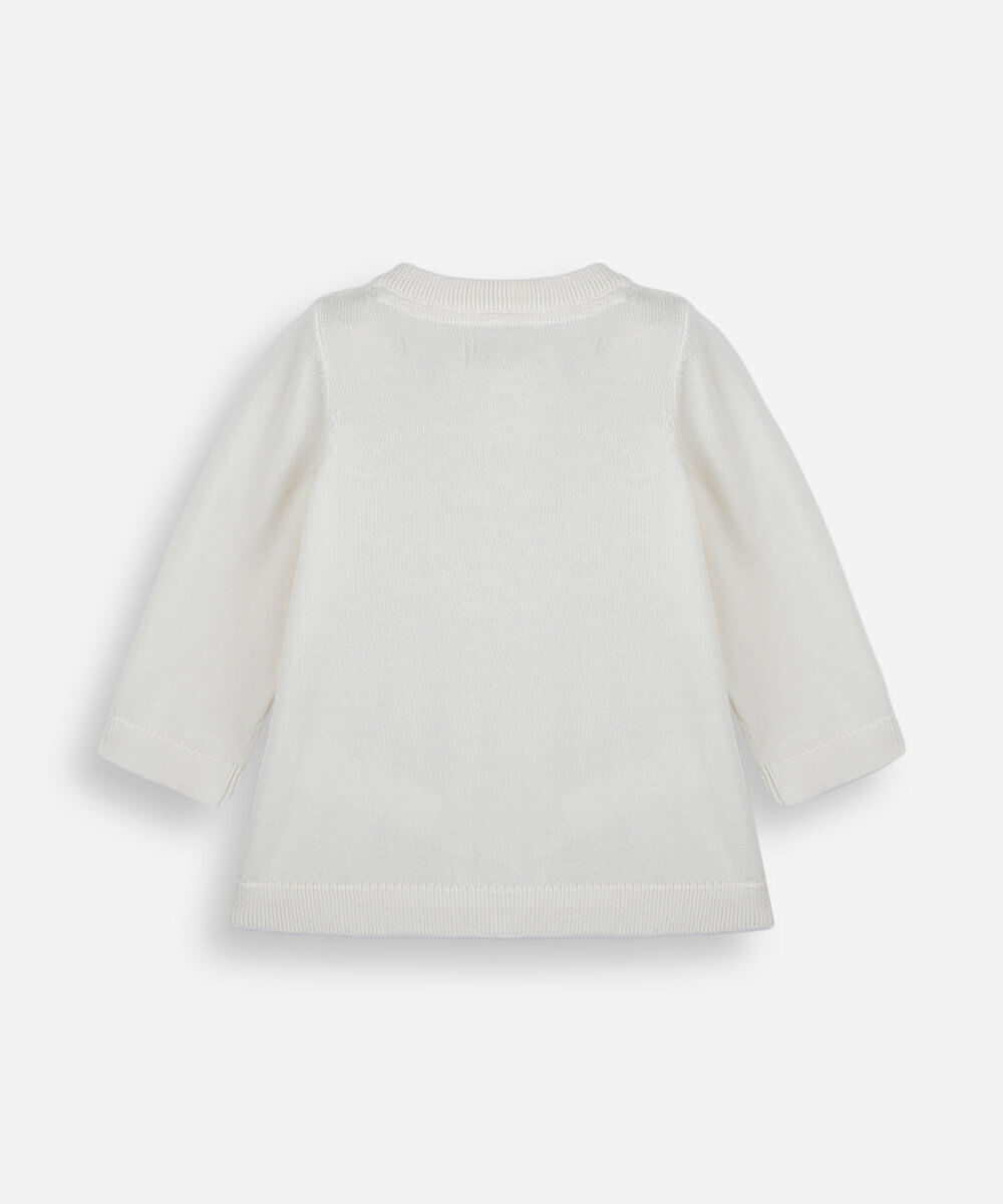 cardigan infantil de tricot bege