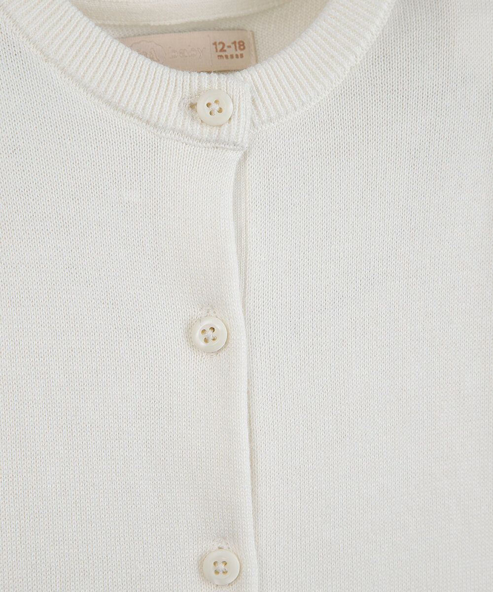 cardigan infantil de tricot bege