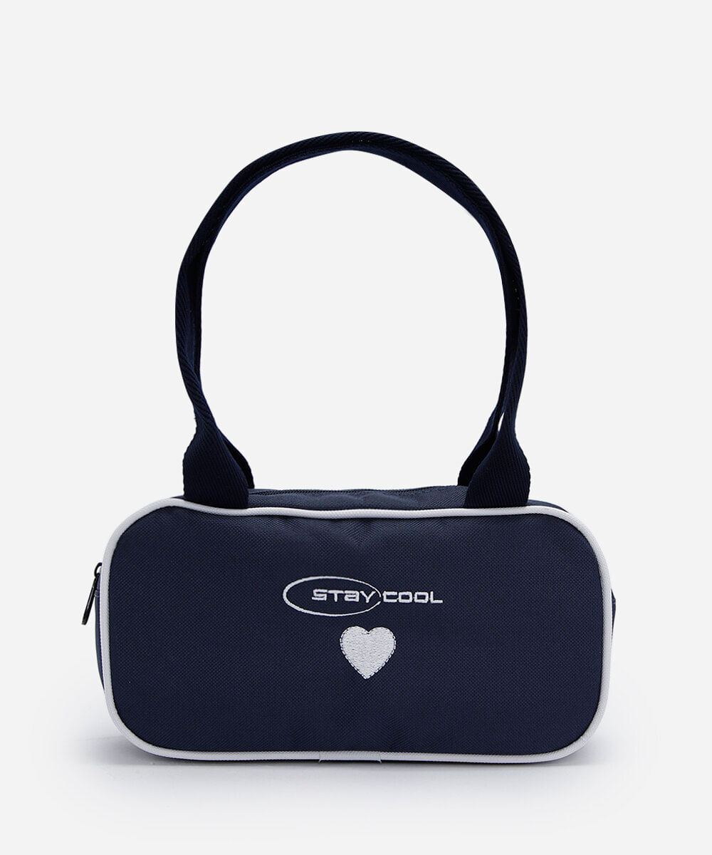 bolsa baguete infantil com bordado azul