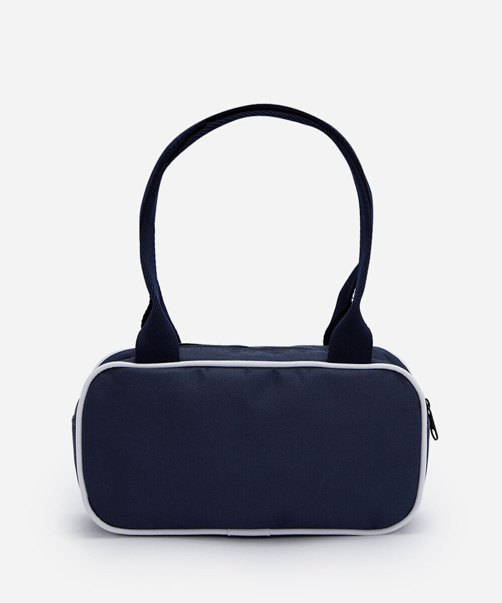 bolsa baguete infantil com bordado azul