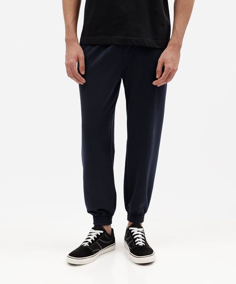 calça masculina jogger moletom azul