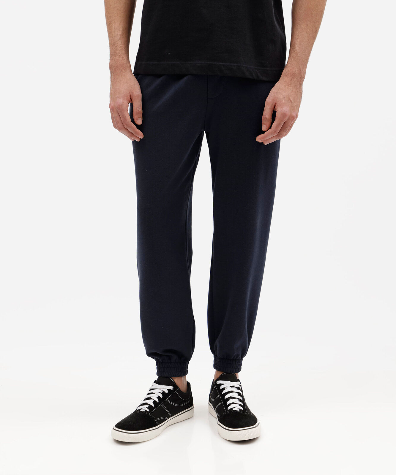 calça masculina jogger moletom azul