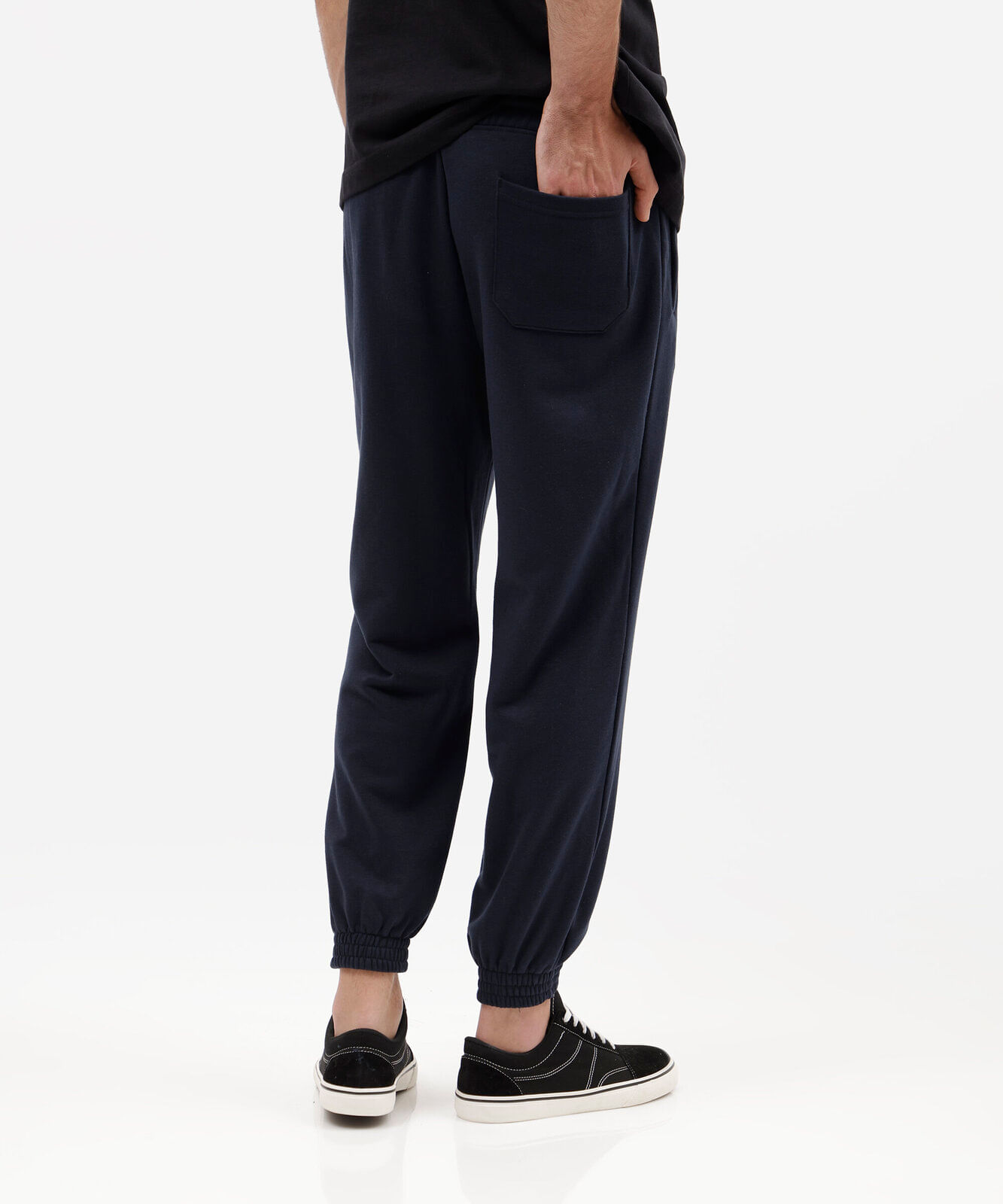 calça masculina jogger moletom azul