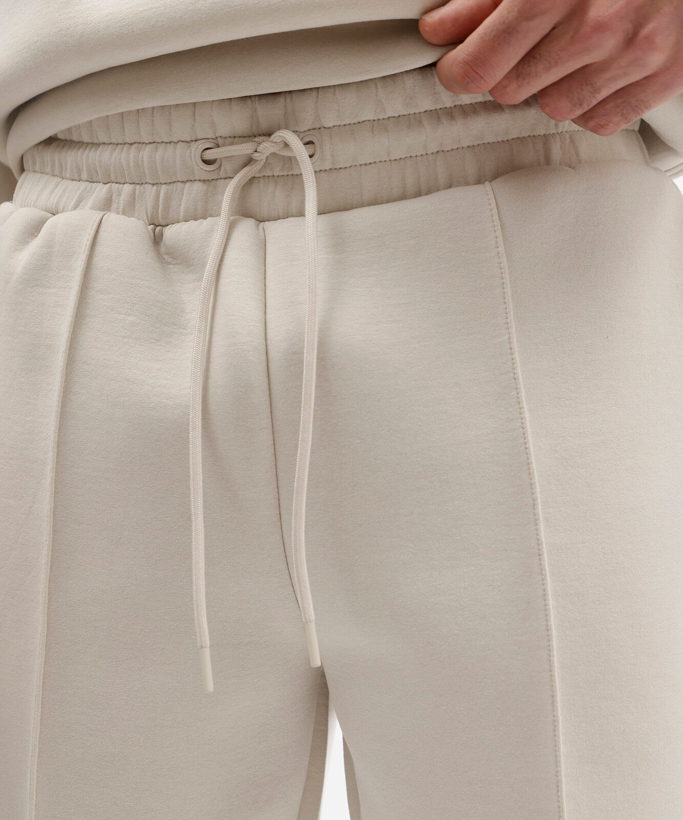 calça reta masculina de moletom cós elástico off white