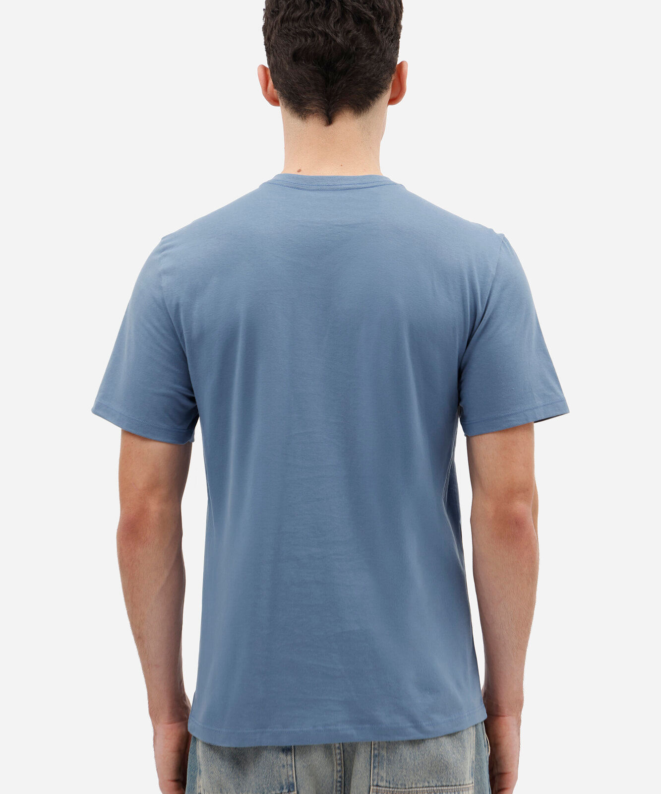camiseta masculina básica comfort de malha azul