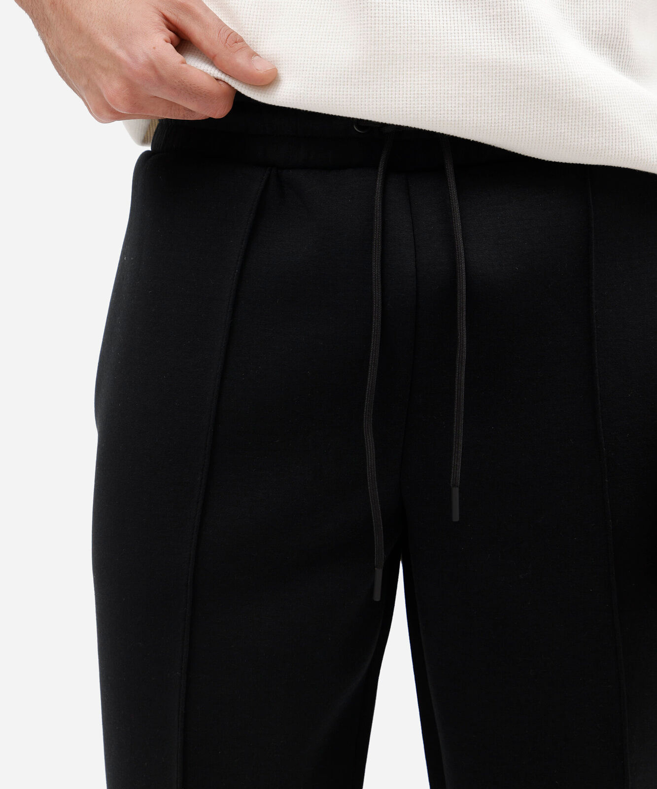 calça reta masculina de moletom cós elástico preta