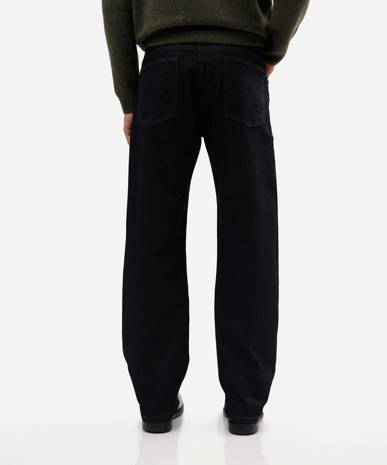 calça reta masculina jeans azul