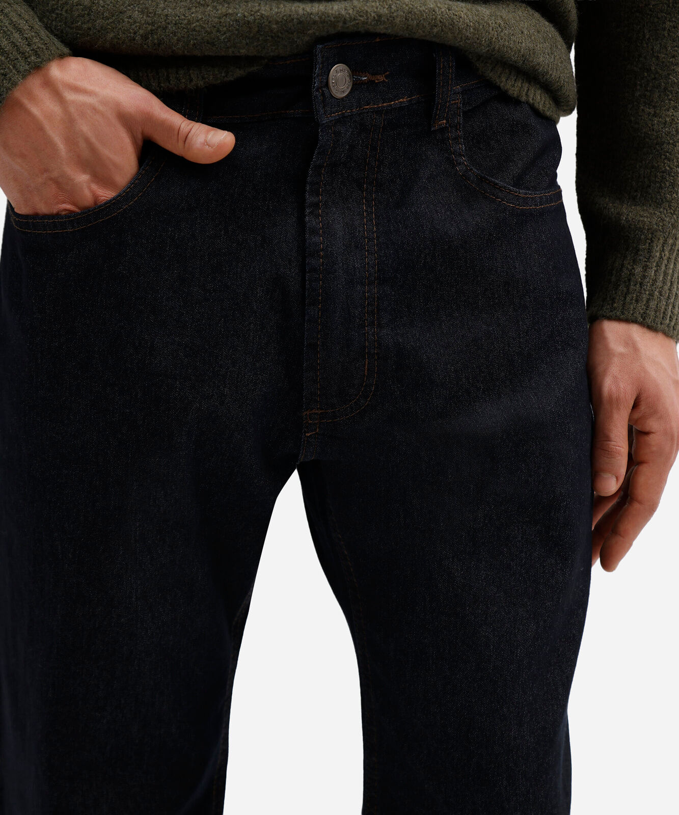 calça reta masculina jeans azul