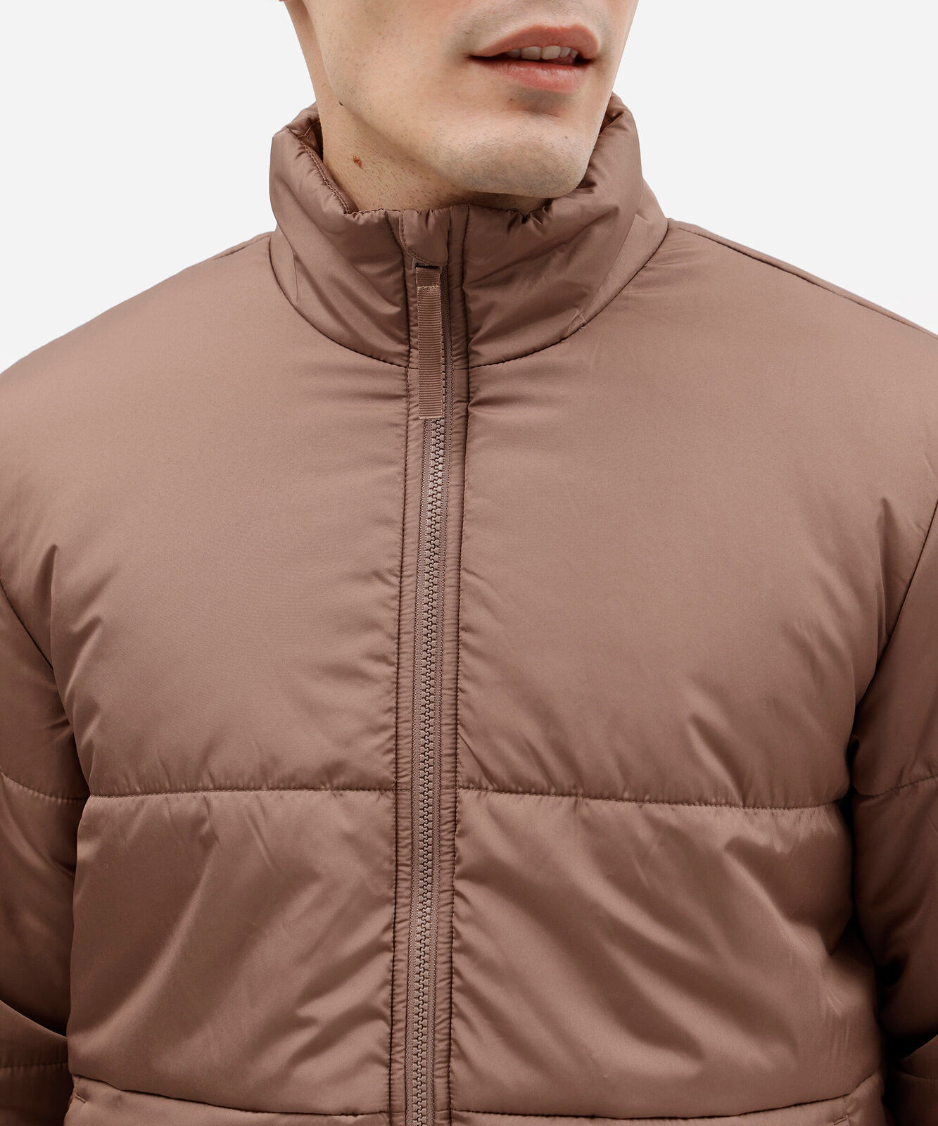 jaqueta masculina puffer esportiva marrom