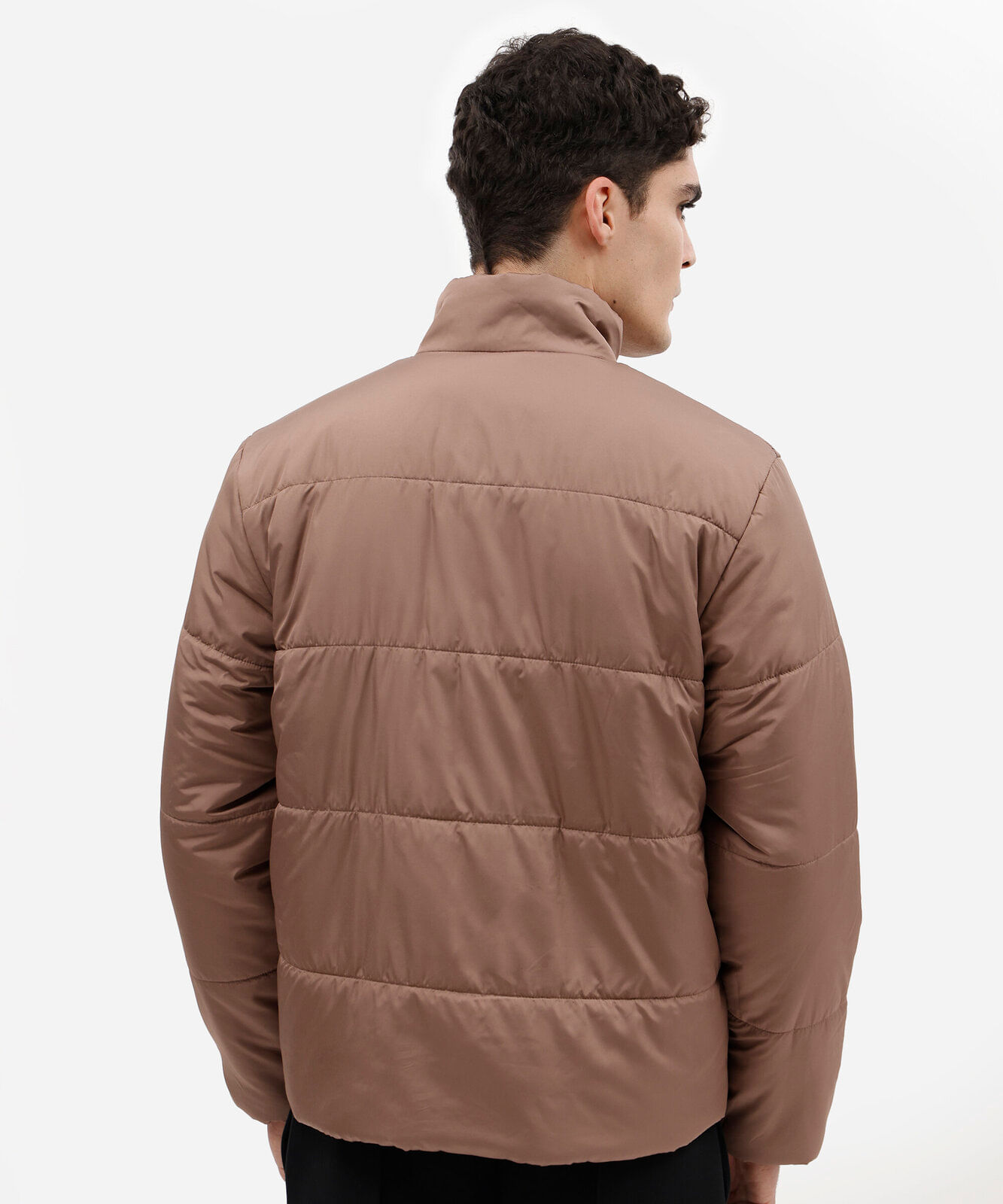 jaqueta masculina puffer esportiva marrom
