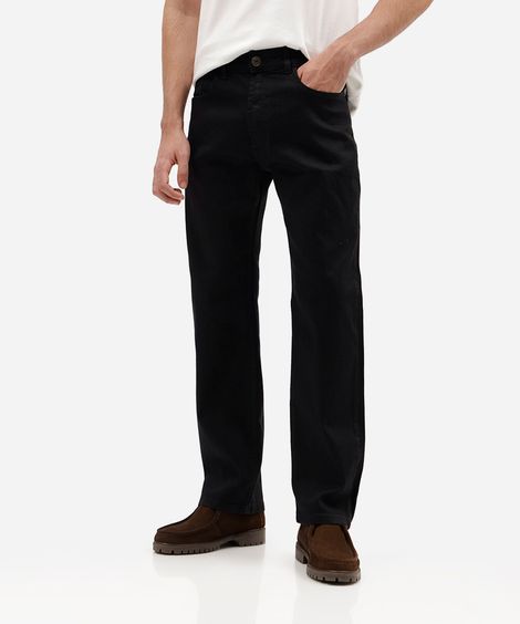 calça reta masculina jeans preta