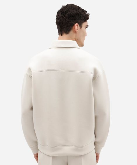 blusão masculino de moletom com zíper off white