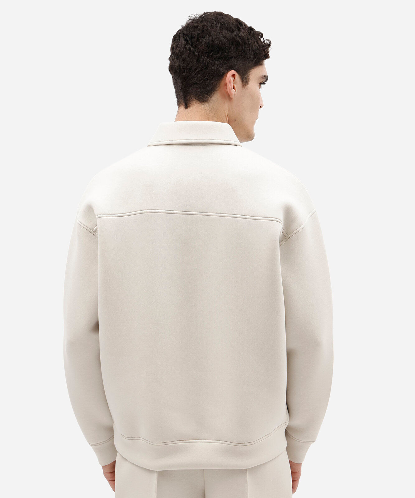 blusão masculino de moletom com zíper off white