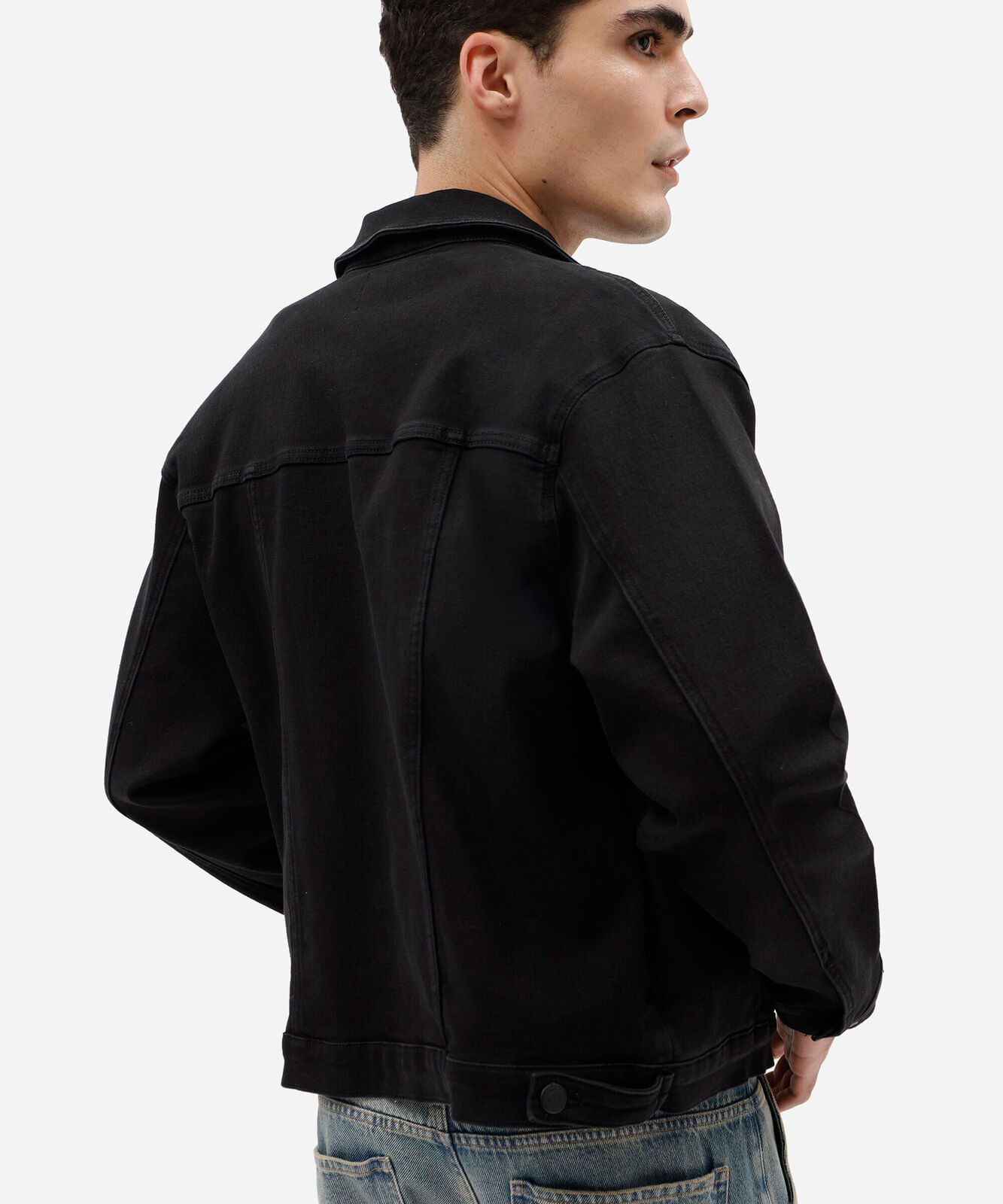 jaqueta masculina jeans preta
