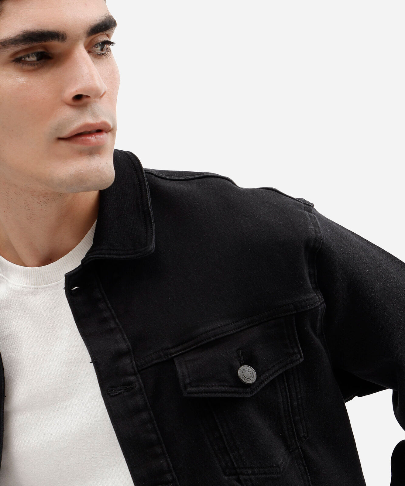 jaqueta masculina jeans preta