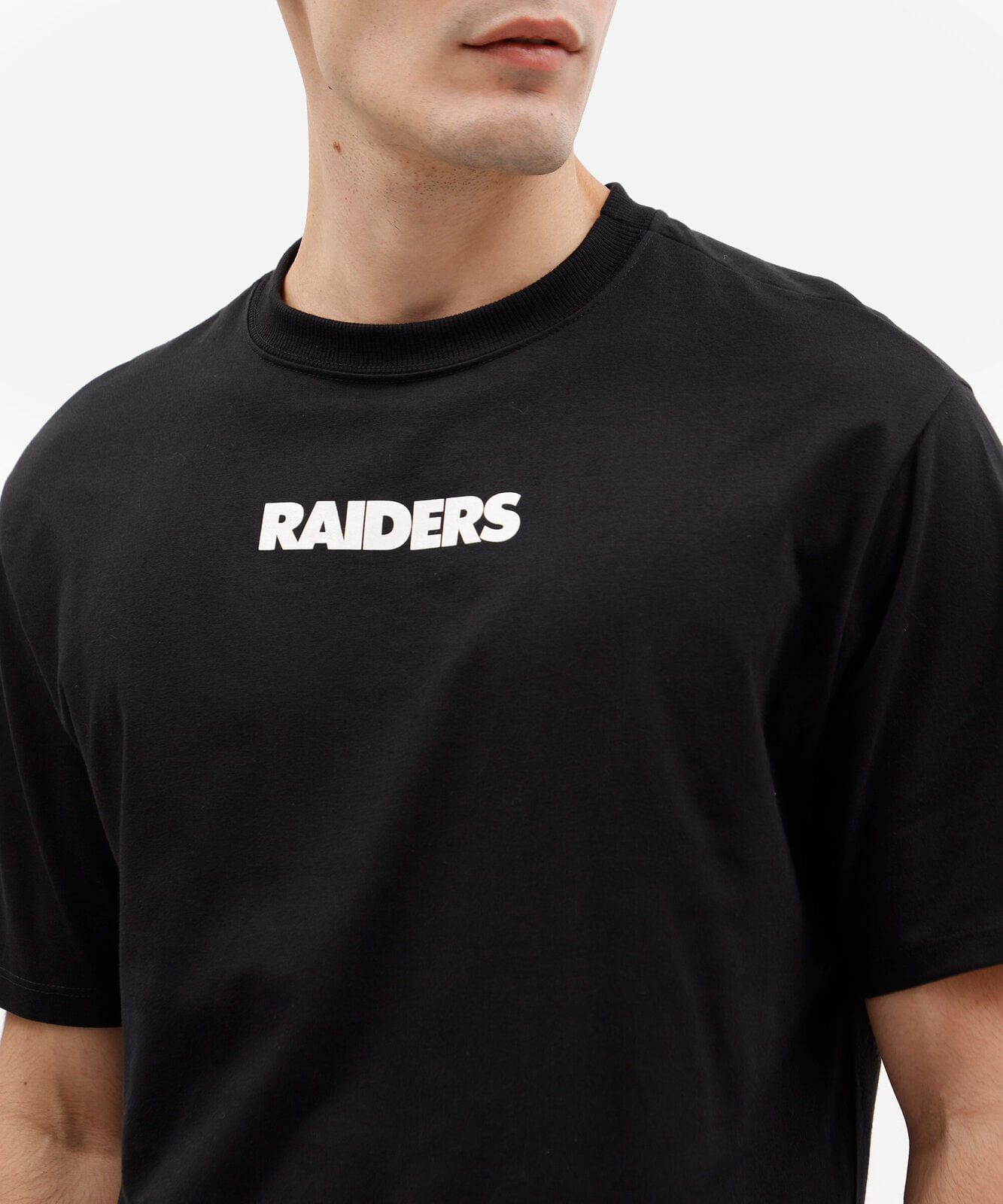 camiseta masculina com algodão manga curta raiders nfl preta