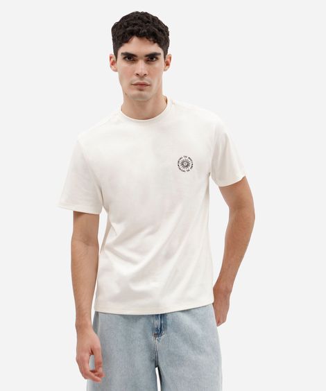 camiseta masculina com algodão manga curta estampada off white
