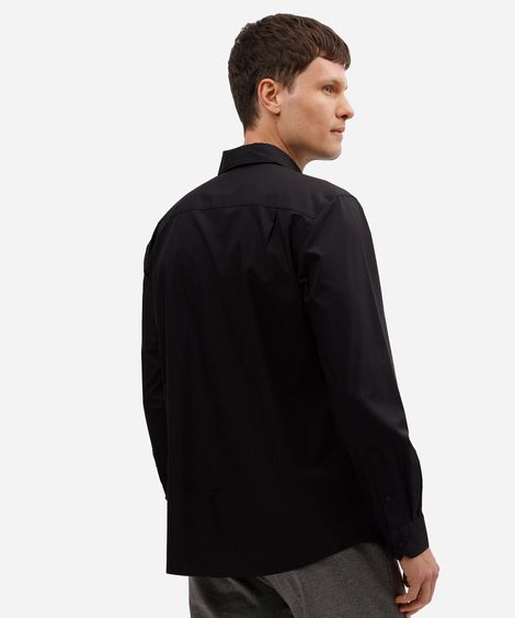 camisa manga longa com bolso preto