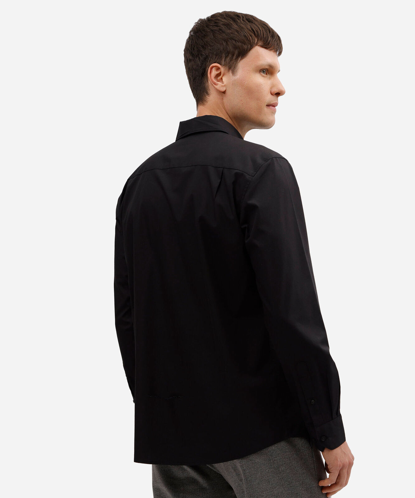 camisa manga longa com bolso preto