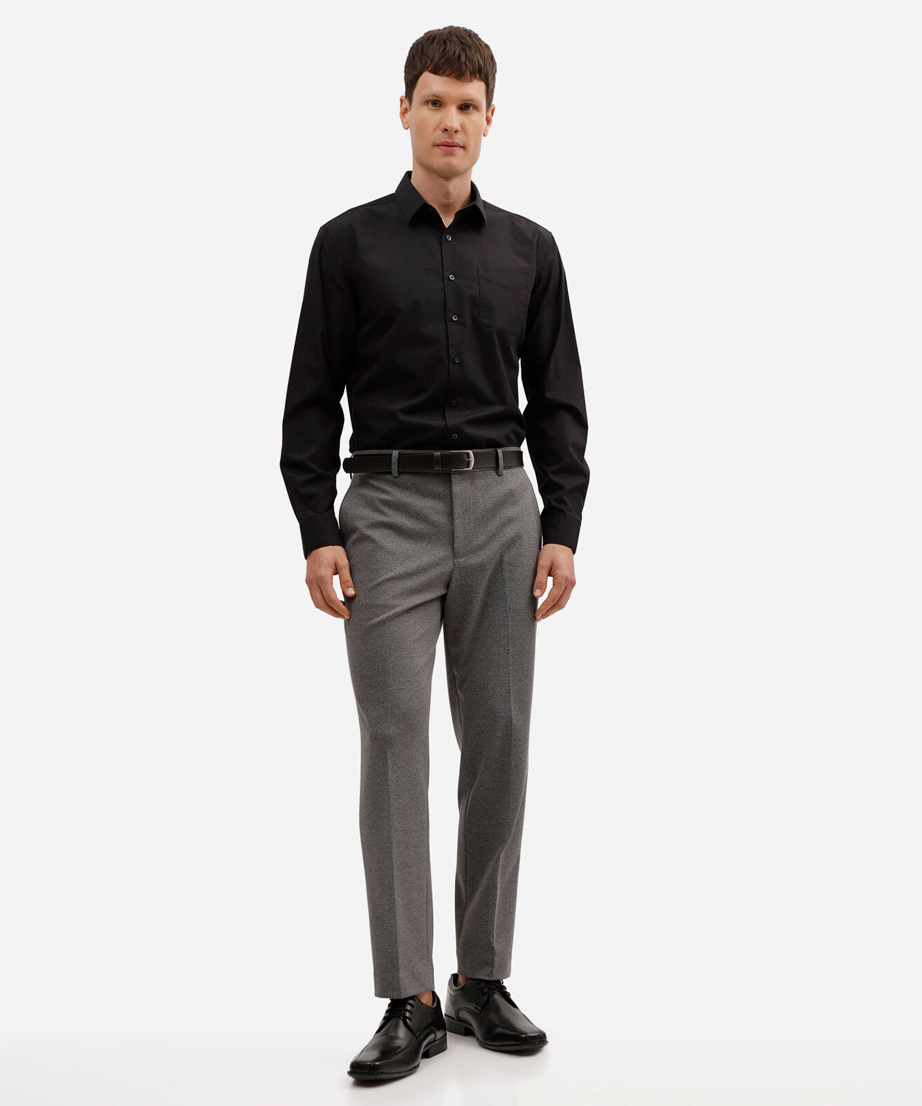 camisa manga longa com bolso preto