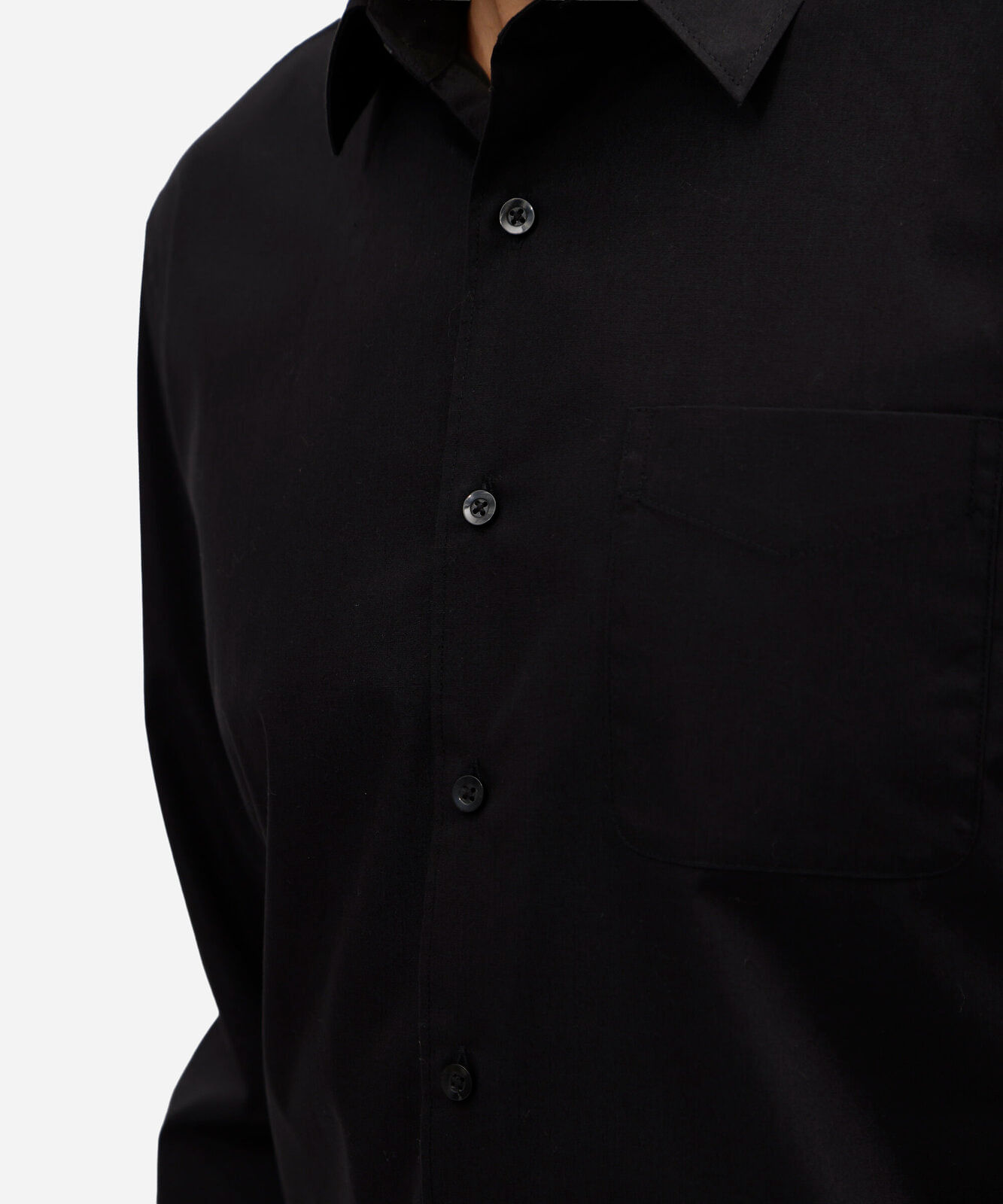 camisa manga longa com bolso preto